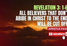 REVELATION 3 1-6. ALL BELIEVERS THAT DON’T ABIDE IN CHRIST TO THE END, WILL BE CUT OFF.
